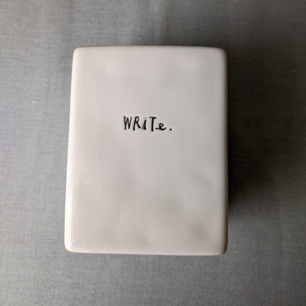 Rae Dunn "Write" Cream Pencil Holder